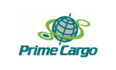 Grüner Schriftzug Prime Cargo und graifsche Weltkugel darüber.