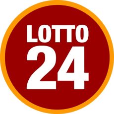 Orangener Kreis-Rot gefüllt mit weißer Schrift LOTTO 24