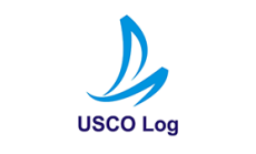 Blauer Zacken mit Schriftzug USCO Log
