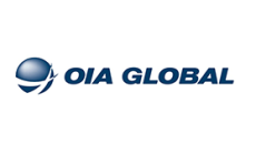 Dunkelblaues Logo Kreis mit Schriftzug OIA GLOBAL